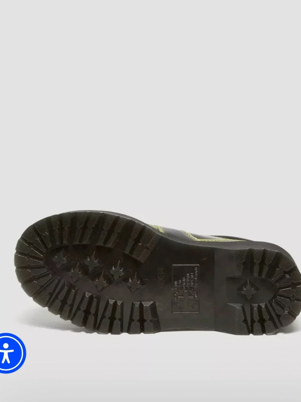 Dr Martens 5-eye max distressed leather platform shoes in lime green-arcadia